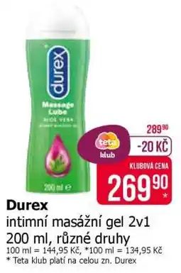 Teta Durex intimní masážní gel 2v1 nabídka