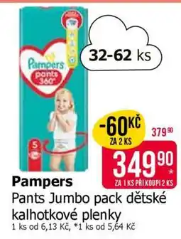 Teta Pampers Pants Jumbo Pack dětské kalhotkové plenky nabídka