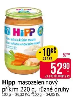 Teta Hipp masozeleninový příkrm 220 g, různé druhy nabídka