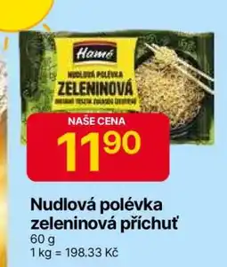 Hruška Nudlová polévka zeleninová příchuť nabídka