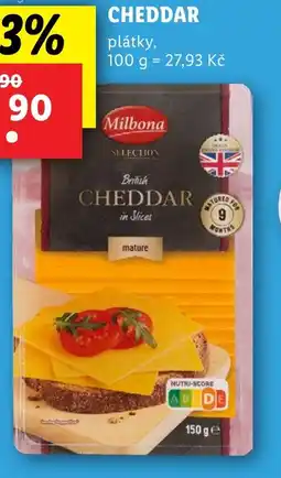 Lidl Milbona Cheddar plátky nabídka