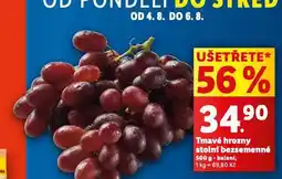 Lidl Tmavé hrozny stolní bezsemenné nabídka