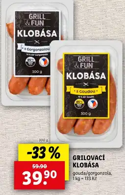 Lidl Grilovací klobása nabídka