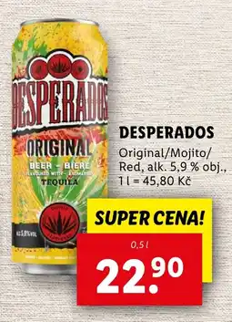 Lidl DESPERADOS Original/Mojito/ Red, alk. 5,9 % obj nabídka