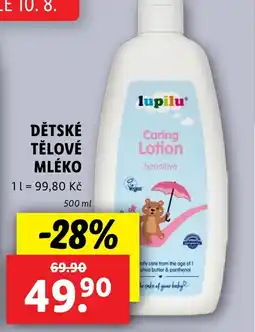 Lidl Dětské tělové mléko nabídka