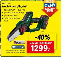 Lidl PARKSIDE Aku řetězová pila, 4 Ah nabídka