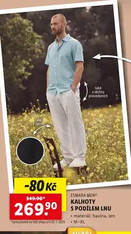 Lidl ESMARA Men® Kalhoty s podílem lnu nabídka