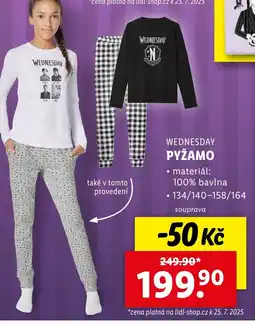 Lidl WEDNESDAY Pyžamo nabídka