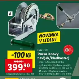 Lidl PARKSIDE® Ruční lanový naviják/kladkostroj nabídka