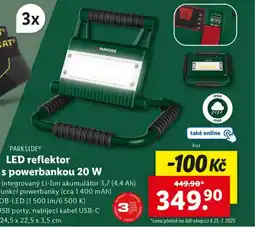 Lidl PARKSIDE® LED reflektor s powerbankou 20 W nabídka