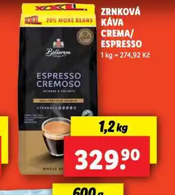 Lidl Zrnková káva crema / espresso nabídka