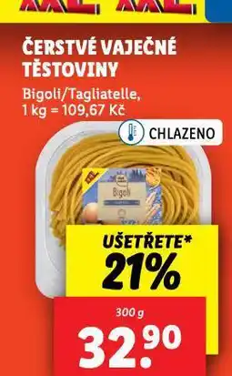Lidl Čerstvé vaječné těstoviny nabídka