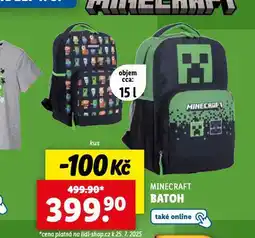 Lidl Batoh minecraft nabídka