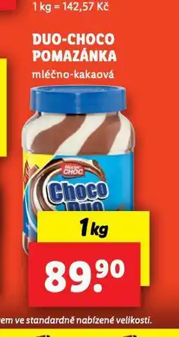 Lidl Duo choco pomazánka nabídka