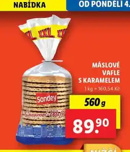 Lidl Máslové vafle s karamelem nabídka
