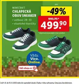 Lidl Chlapecká obuv sneaker nabídka