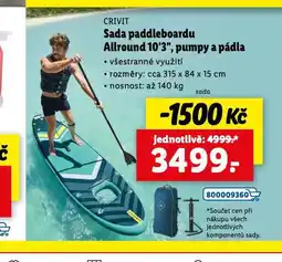 Lidl Sada paddleboardu allround 10,3, pumpy a pádla nabídka