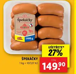 Lidl Špekáčky nabídka