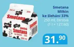 Potraviny CZ Smetana Milkin ke šlehání 33% nabídka
