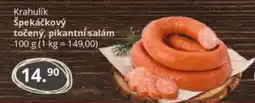 Potraviny CZ Krahulik Špekáčkový točený, pikantní salám nabídka