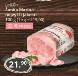 Potraviny CZ Le &Co Šunka Marina nejvyšší jakosti nabídka