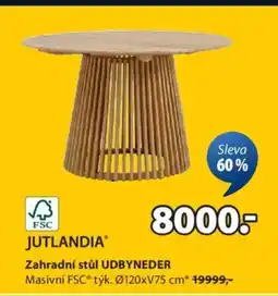 JYSK JUTLANDIA Zahradní stůl UDBYNEDER nabídka