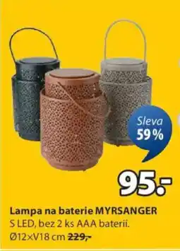 JYSK Lampa na baterie MYRSANGER nabídka