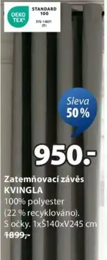 JYSK Zatemňovací závěs KVINGLA nabídka