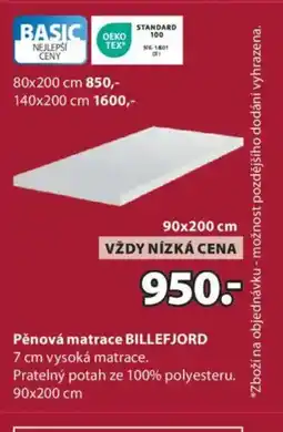 JYSK Pěnová matrace BILLEFJORD nabídka
