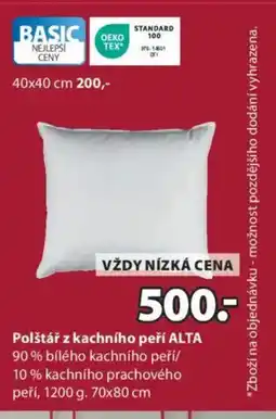 JYSK Polštář z kachního peří ALTA nabídka