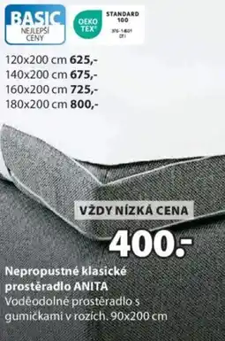 JYSK Nepropustné klasické prostěradlo ANITA nabídka