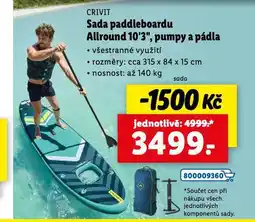 Lidl Sada paddleboardu allround 10,3, pumpy a pádla nabídka