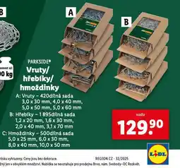 Lidl Vruty / hřebíky / hmoždinky nabídka