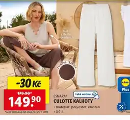 Lidl Culotte kalhoty nabídka