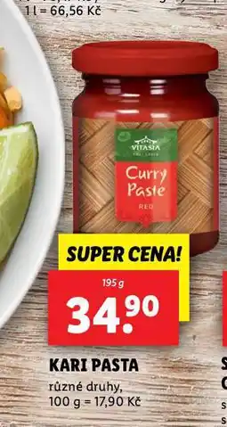 Lidl Kari pasta nabídka