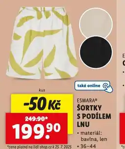 Lidl Šortky s podílem lnu nabídka
