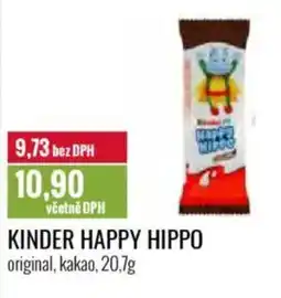 Ratio Kinder happy hippo original, kakao nabídka