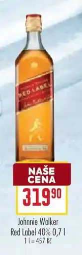 Billa Johnnie Walker Red Label 40% 0,7 l nabídka