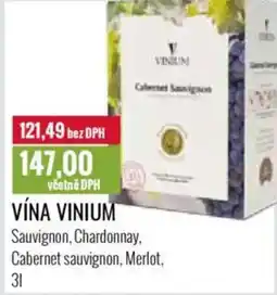 Ratio VINA VINIUM Sauvignon, Chardonnay, Cabernet sauvignon, Merlot nabídka