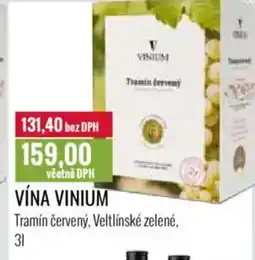 Ratio VÍNA VINIUM Tramín červený. Veltlínské zelené nabídka