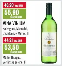 Ratio VÍNA VINIUM Sauvignon, Moscatel, Chardonnay, Merlot nabídka