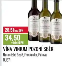 Ratio Vína vinium pozdní sběr nabídka
