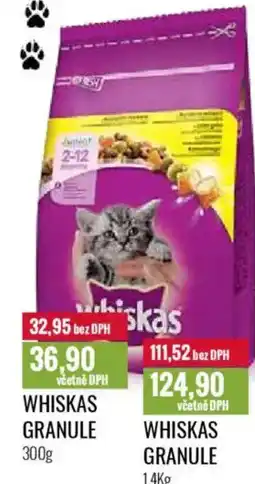 Ratio Whiskas granule nabídka