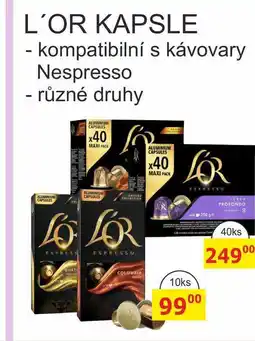 BENE Nápoje L'OR KAPSLE - kompatibilní s kávovary Nespresso - různé druhy 40ks nabídka