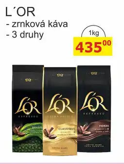 BENE Nápoje L'OR - zrnková káva - 3 druhy 1kg nabídka
