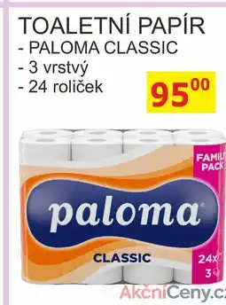 BENE Nápoje Paloma toaletní papír 3-vrstvý 24rolí nabídka