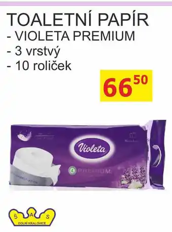 BENE Nápoje VIOLETA PREMIUM TOALETNÍ PAPÍR - 3 vrstvý - 10 roliček nabídka
