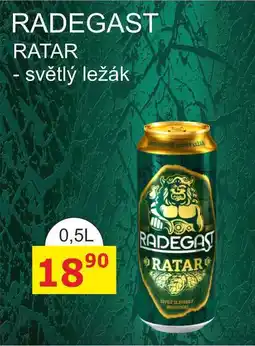 BENE Nápoje RADEGAST RATAR - světlý ležák 0.5L plech nabídka