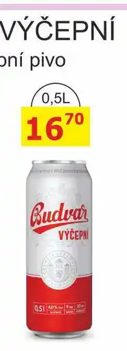 BENE Nápoje BUDVAR Pivo světlé výčepní 0,5l 0.5l plechovka nabídka
