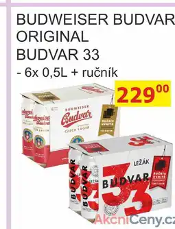 BENE Nápoje BUDWEISER BUDVAR ORIGINAL 6x 0,5L + ručník nabídka